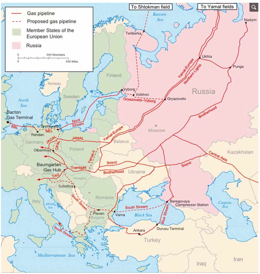Grafico dei prezzi del gas in Europa